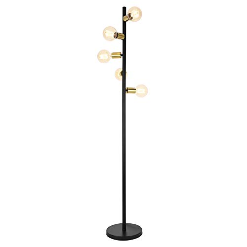 [lux.pro] Lámpara de pie Tartu Moderna Diseño Altura 153 cm Iluminación Interior Luz efectiva Negro y Cobre Amarillo