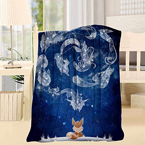 maichengxuan EEv-EE Evolution Galaxy Luxurious Fur Blanket Smooth Soft Print Throw/Twin Blanket for Sofa/Bed/Office Throw 40X50inch