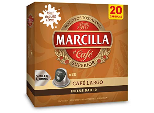 Marcilla Café Largo - 200 cápsulas compatibles con máquinas Nespresso*® (10 paquetes de 20 unidades)