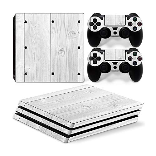 Mcbazel Pattern Series Vinyl Skin Sticker For PS4 Pro Controller & Console Protect Cover Decal Skin (White Wood)
