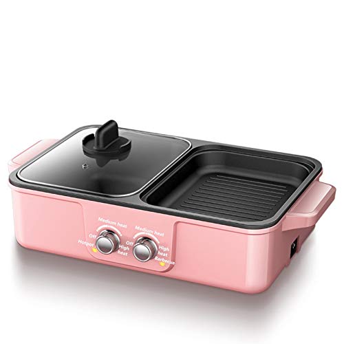 Mini Olla Eléctrica Con Parrilla Eléctrica Con Revestimiento Suizo, Utensilios Para Hornear De Escritorio, Cocina, Control De Temperatura Independiente De 1200 W, Puede Acomodar De 1 A 5 Personas C Mini Olla Eléctrica Con Parrilla Eléctrica Con Revestimiento Suizo, Utensilios Para Hornear De Escritorio, Cocina, Control De Temperatura Independiente De 1200 W, Puede Acomodar De 1 A 5 Personas C