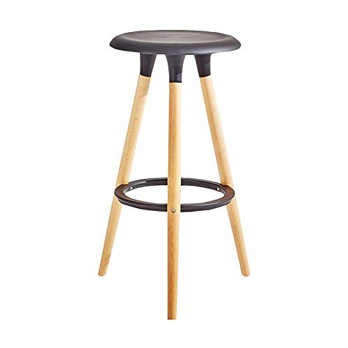 MJY Silla de bar de madera maciza para el hogar Taburete de bar Minimalista moderno Moda nórdica Taburetes altos Silla Eames Silla de bar hgf/Negro MJY Silla de bar de madera maciza para el hogar Taburete de bar Minimalista moderno Moda nórdica Taburetes altos Silla Eames Silla de bar hgf/Negro