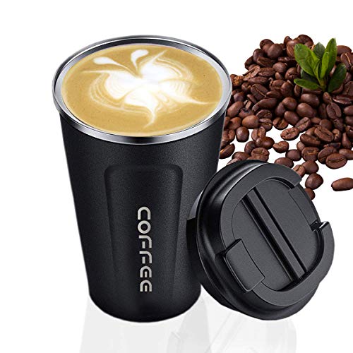 MOMSIV Taza de café, reutilizable al vacío a prueba de fugas, taza de café de doble pared, aislante de acero inoxidable, respetuosa con el medio ambiente, taza de viaje para café, té y bebidas frías MOMSIV Taza de café, reutilizable al vacío a prueba de fugas, taza de café de doble pared, aislante de acero inoxidable, respetuosa con el medio ambiente, taza de viaje para café, té y bebidas frías