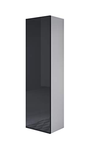 muebles bonitos Vitrina Luke V4 (40x165cm) Color Blanco y Negro