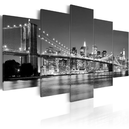 murando Cuadro Acústico New Nueva York 200x100 cm XXL Impresión Artística 5 Piezas Lienzo de Tejido no Tejido Estampado Decoración de Pared Aislamiento Absorción de Sonidos Imagen Gráfica 030211-51