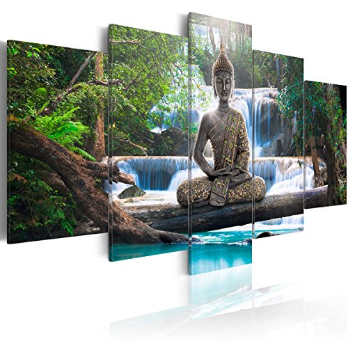 murando - Cuadro en Lienzo Buda 200x100 cm Impresión de 5 Piezas Material Tejido no Tejido Impresión Artística Imagen Gráfica Decoracion de Pared Oriente Zen Cascada c-A-0021-b-n murando - Cuadro en Lienzo Buda 200x100 cm Impresión de 5 Piezas Material Tejido no Tejido Impresión Artística Imagen Gráfica Decoracion de Pared Oriente Zen Cascada c-A-0021-b-n