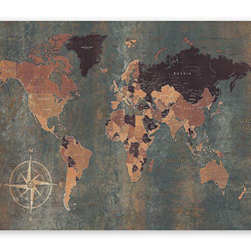 murando – Design Mapa Mundial XXL – 140x100 cm – Bilateral - Impreso & Laminado Bilateral – póster Mapa & el Kit de Pegatinas k-A-0361-af-a