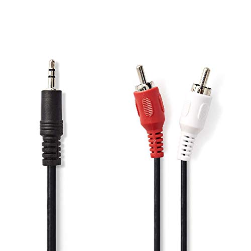 NEDIS Cable de Audio estéreo Cable de Audio Estéreo - Macho de 3,5 mm - 2X RCA Macho - 1,5 m - Negro 3.00 m 3.00 m