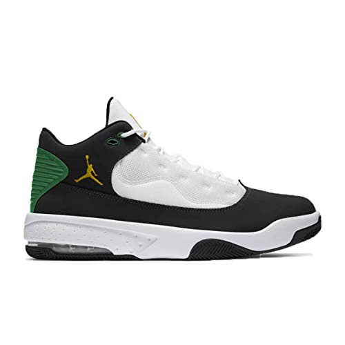 Nike Jordan MAX Aura 2, Zapatillas de básquetbol para Hombre, Black Dk Sulfur White Lucky Green, 45.5 EU