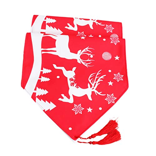 NUOBESTY 1Pc Camino de Mesa Navideño Lino Algodón 70. 74X15. 72X0. Mantel de Copo de Nieve Y Ciervos de Navidad de 20 Pulgadas para La Fiesta de La Cena de Navidad Decoración de La Boda de
