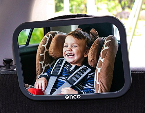 ONCO Espejo Coche Bebe Asiento Trasero - Espejo Bebe 100% a prueba de rotura - Conduce con seguridad y supervisa a tu hijo con el espejo retrovisor bebe coche - Ganador del premio "MadeForMums"