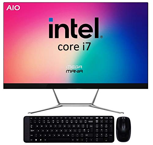 Ordenador All In One Megamania PC AIO Intel Core i7 up to 4.7Ghz x 8 Cores | NVME 512GB | 16GB DDR4 | WiFi |Teclado y ratón inalambrico