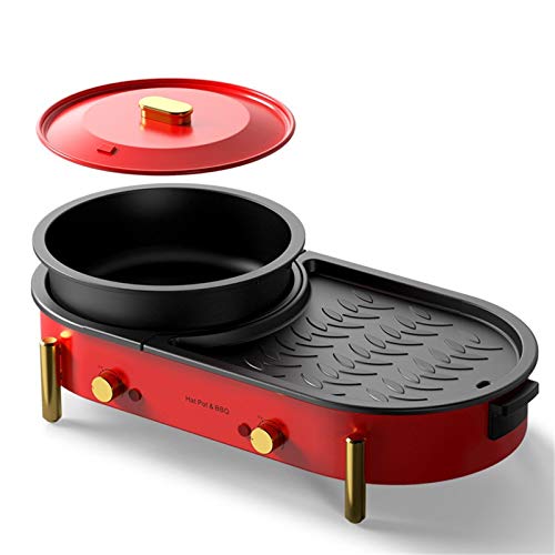 Parrilla Eléctrica De Estilo Coreano Y Olla Caliente Con Utensilios Para Hornear De Escritorio Con Revestimiento Suizo Control De Temperatura Independiente Con Capacidad Para 3-8 Personas C Parrilla Eléctrica De Estilo Coreano Y Olla Caliente Con Utensilios Para Hornear De Escritorio Con Revestimiento Suizo Control De Temperatura Independiente Con Capacidad Para 3-8 Personas C