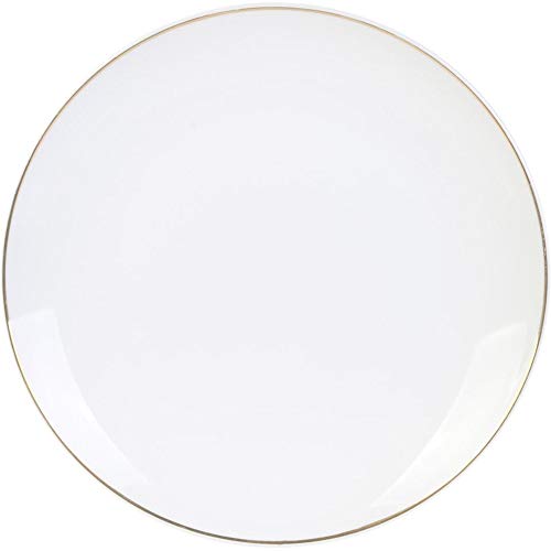 Plato de porcelana con ribete dorado 20 cm Plato de porcelana con ribete dorado 20 cm