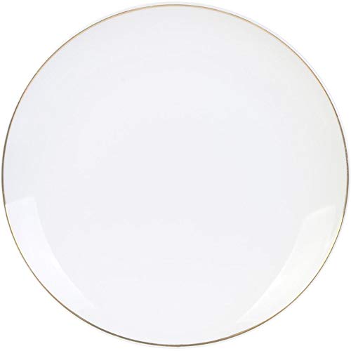 Plato de porcelana con ribete dorado 20 cm