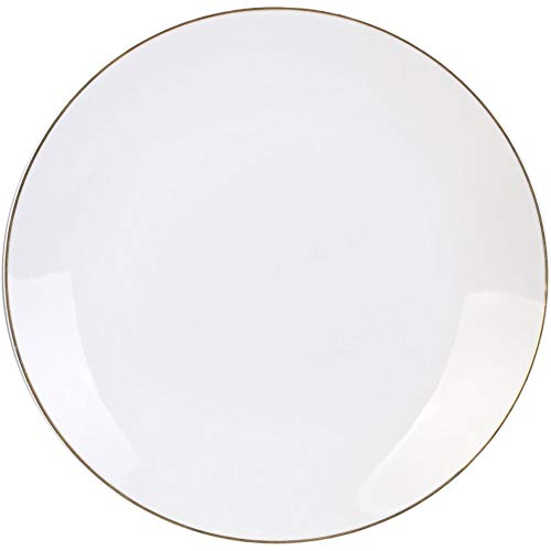 Plato de porcelana con ribete dorado 26 cm Plato de porcelana con ribete dorado 26 cm