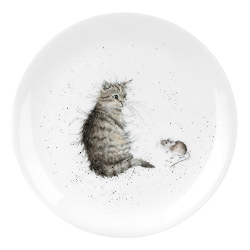 Portmeirion Home & Gifts Wrendale Coupe - Plato para gato y ratón (porcelana, 20,7 x 20,7 x 1 cm)