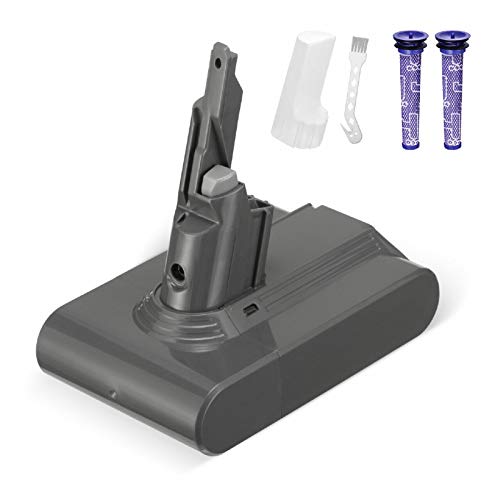 Powerextra Actualizado 21.6V 4000mAh Reempalzo Batería Compatible con Dyson V7 Animal Cordless Stick Vacuum V7 Motorhead Pro V7 Gatillo V7 Animal V7,2 Filtros y 1 Cepillo