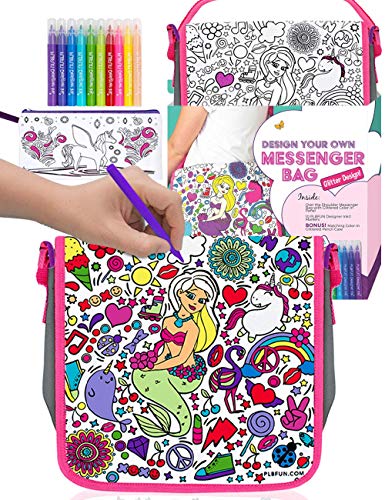 Purple Ladybug Novelty Decora tu Bandolera para Niñas – Cartera Escolar para Pintar con Rotuladores de Colores y Estuche Escolar de Regalo – Divertido Set de Manualidades, Niña Purple Ladybug Novelty Decora tu Bandolera para Niñas – Cartera Escolar para Pintar con Rotuladores de Colores y Estuche Escolar de Regalo – Divertido Set de Manualidades, Niña