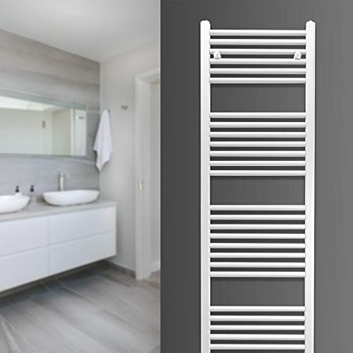 Radiador de baño Heat Basic, toallero, conexión central, color: blanco, tamaño: 30 x 120 cm
