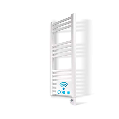 Radiador Toallero Electrico IBIZA Blanco 500W · Termostato Digital · (800 x 500 mm) · El Primer Toallero Bajo Consumo Wi-Fi, Compatible con iOS y Android · Amazon Alexa y Google Home