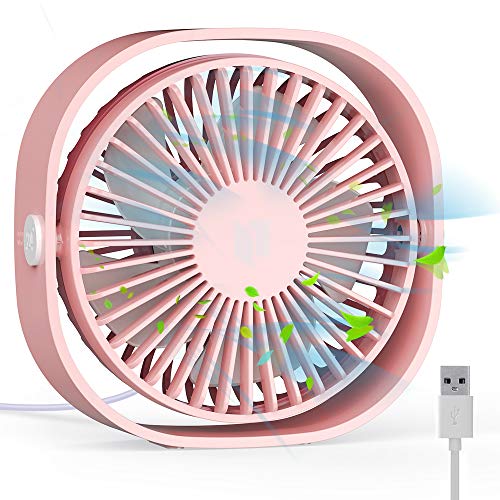 RATEL Ventilador de Mesa USB, Ventilador de Escritorio 12.5 cm Use con Cable de 1.2 metros, portátil y Personal para el hogar y la Oficina Silencioso y Potente, lo enfría en el Verano Caliente, Rosa RATEL Ventilador de Mesa USB, Ventilador de Escritorio 12.5 cm Use con Cable de 1.2 metros, portátil y Personal para el hogar y la Oficina Silencioso y Potente, lo enfría en el Verano Caliente, Rosa