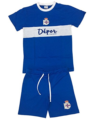 Real Club Deportivo de La Coruña Pijdep Pijama Corta, Infantil, Multicolor (Azul/Blanco), M