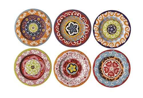 Rose & Tulipani Nador Conjunto de 6 Platos de Color Estilo mediterráneo mezclando 13 cm