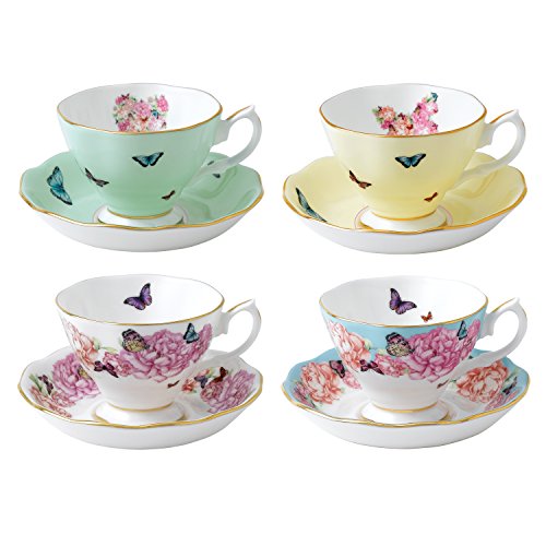 Royal Albert - Taza y Plato de, Juego de 4, Miranda Kerr Collection Royal Albert - Taza y Plato de, Juego de 4, Miranda Kerr Collection
