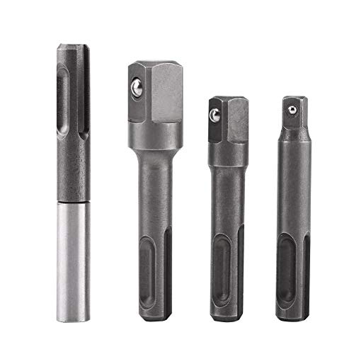 SDS Plus Vástago Adaptador de extensión de zócalo hexagonal de 1/4"y barras de extensión cuadradas de 1/4" 3/8"1/2" Juego de conectores de barra de extensión de soporte de broca