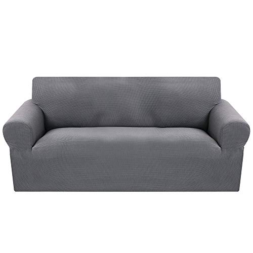 SearchI Fundas Sofa Elasticas de 3 Plazas,Tejido Jacquard de Poliéster Cubre Sofa Universal contra Polvo,Extraíbles y Lavables,Modernas Fundas Protectoras para Sofa Sillón(Gris,3 Plazas:180-230cm)