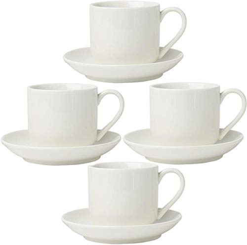 Set de 4 Tazas para Espresso con platillos a Juego - Porcelana Blanca Premium, Set de 8 Tazas para Regalo - Tazas Italianas Caffè, Taza de Café Turco - Dopio. 112ml Set de 4 Tazas para Espresso con platillos a Juego - Porcelana Blanca Premium, Set de 8 Tazas para Regalo - Tazas Italianas Caffè, Taza de Café Turco - Dopio. 112ml