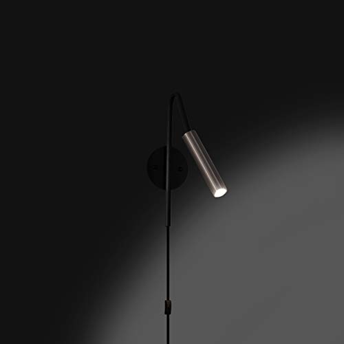 Stones Vega - Aplique LED, metal, níquel/negro, 10 x 30 x 10 cm