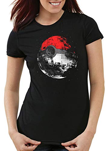 style3 Poke Death Camiseta para Mujer T-Shirt Estrella de la Muerte Ball Star, Talla:M