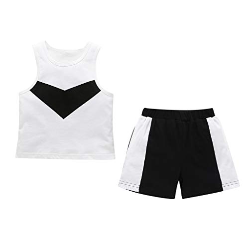 sunnymi Baby Kinder Kleidung Conjunto de camiseta y pantalones cortos para niños y niñas, 2 unidades Negro 6-12 Meses