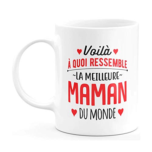 Taza con texto en inglés "Velo a qué se siente la mejor mamá del mundo" – Taza de café – Original humorística – Idea de regalo para el día de la madre para Navidad