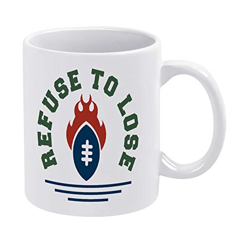 Taza de café con texto en inglés «Refuse to Lose Football Novelty con texto en inglés «Refuse to Lose Football», de cerámica, color blanco, taza de café de 325 ml