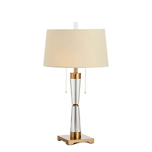 Teeri - Lámpara de mesita de noche de cristal americano, lámpara de dormitorio creativa moderna, lámpara de escritorio de dormitorio de noche transparente
