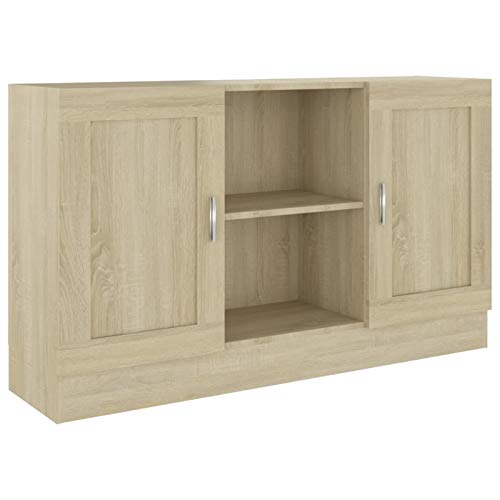 Tidyard Aparador de Aglomerado Armario Auxiliar de Almacenamiento Aparador Moderno Aparador para Salón con 2 Compartimentos y 2 Puertas Roble Sonoma 120x30,5x70 cm Tidyard Aparador de Aglomerado Armario Auxiliar de Almacenamiento Aparador Moderno Aparador para Salón con 2 Compartimentos y 2 Puertas Roble Sonoma 120x30,5x70 cm