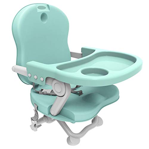 Todeco - Asiento Elevador para bebé, Silla portátil para alimentación de bebés - Alto: 38/42/46/50 cm - Material: PP - Verde