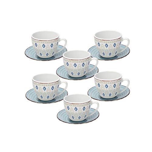 Tognana Casablanca - Juego de 6 tazas de café de porcelana