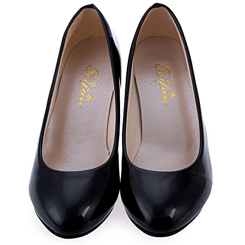 Top of top store - Zapatos de Vestir de Poliuretano para Mujer, Color Negro, Talla 36 EU
