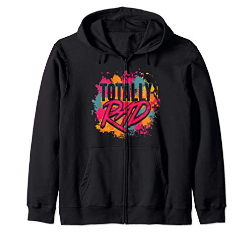 Totalmente Rad 1980 salpicadura de la pintura de la vendimi Sudadera con Capucha Totalmente Rad 1980 salpicadura de la pintura de la vendimi Sudadera con Capucha