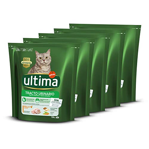 ultima Pienso para Gatos con Problemas del tracto urinario: Pack de 5 x 750 g - Total: 3,75 kg
