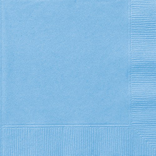 Unique Party - Servilletas de Papel - 16,5 cm - Azul Claro - Paquete de 50 (30895)