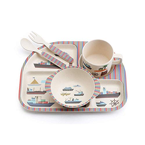 Vajilla Bambu Infantil ♻ Vajilla Fibra de Bambú Niños y Bebés 5 Piezas - Material Ecologico, Reciclable - Apto para Lavavajillas - Pack Eco, Bio, sin BPA (Bamboo) - Con Plato, Tazon, Vaso y Cubiertos Vajilla Bambu Infantil ♻ Vajilla Fibra de Bambú Niños y Bebés 5 Piezas - Material Ecologico, Reciclable - Apto para Lavavajillas - Pack Eco, Bio, sin BPA (Bamboo) - Con Plato, Tazon, Vaso y Cubiertos