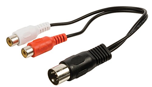 Valueline VLAP20250B02 adaptador de cable 5-pin DIN 2 x RCA Negro, Rojo, Blanco - Adaptador para cable (5-pin DIN, 2 x RCA, Macho/Hembra, 0,2 m, Negro, Rojo, Blanco)