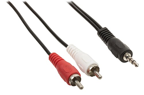Valueline VLAP22200B10 - Cable de audio, Conector estéreo de 3,5mm Macho a 2 conectores RCA Phono Macho, 1m