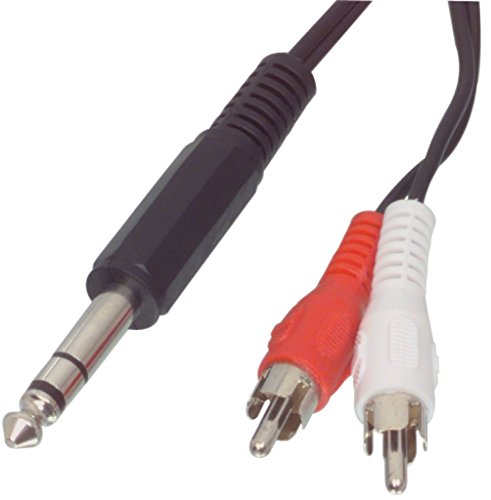 Valueline VLAP23300B20 - Cable de audio estereo JACK 6.35 /M - 2x RCA /H, 2 metros, negro