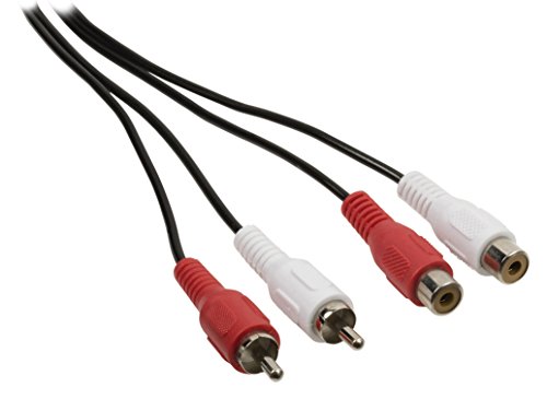 Valueline VLAP24205B50 - Extension de cable de audio RCA, 2 conectores Phono Macho a 2 conectores Phono Hembra, 5m